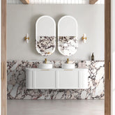 Hampshire Satin White Curve Double Basin Vanity